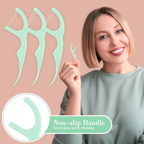 Dual Line Floss Picks Dental Floss Sticks Bulk Non Breakable Toothpicks Double String Tooth Picks Flossers for Adults Teeth Cleaning Family Travel() view 8