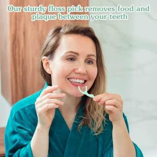 Dual Line Floss Picks Dental Floss Sticks Bulk Non Breakable Toothpicks Double String Tooth Picks Flossers for Adults Teeth Cleaning Family Travel() view 10