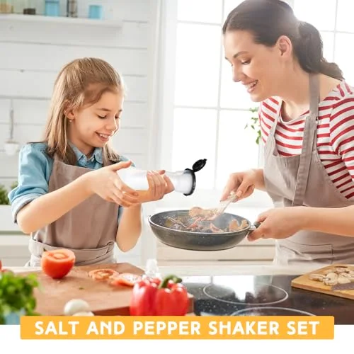 Plastic Salt and Pepper Shakers Hourglass Salt and Pepper Shakers with Lids Large Cove for Camping Outdoor Lunch Home Kitchen Restaurant() view 4