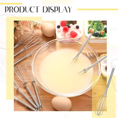 Mini Whisk Bulk Small Whisks for Cooking 304 Stainless Steel Tiny Whisk for Baking, Whipping, Beating Eggs, Mixing Sauces, Blending Ingredients () view 10