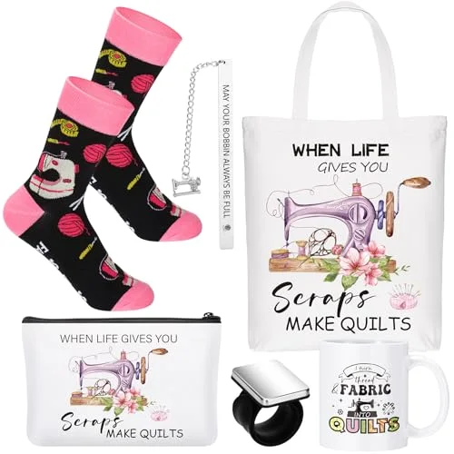 Sewing Gifts for Seamstress Canvas Tote Cosmetic Bag Mug