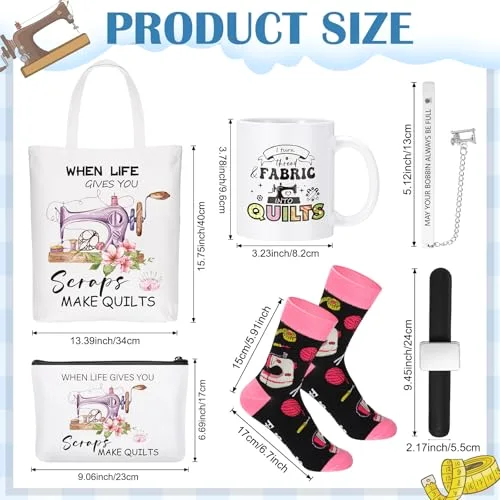 Sewing Gifts for Seamstress Canvas Tote Cosmetic Bag Mug view 2