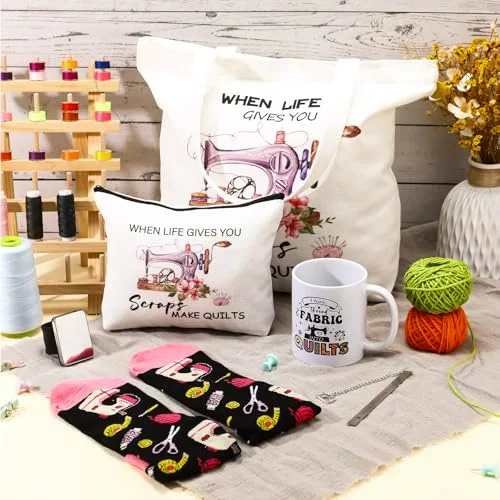 Sewing Gifts for Seamstress Canvas Tote Cosmetic Bag Mug view 4
