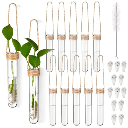 Plastic Hanging Propagation Tubes Propagation Station Vases Wall Hanging Plant Vase for Planters Hydroponic Office Garden Flowers Decor Lover Gift ( Color)