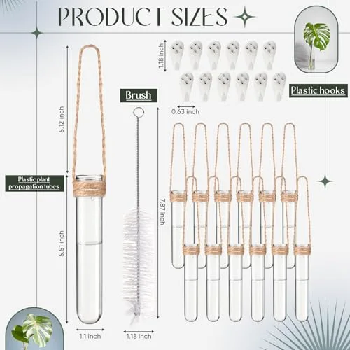 Plastic Hanging Propagation Tubes Propagation Station Vases Wall Hanging Plant Vase for Planters Hydroponic Office Garden Flowers Decor Lover Gift ( Color) view 2