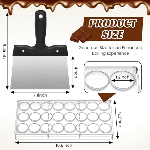Polycarbonate Chocolate Molds 21 Cavity with Scraper,Bullet view 2