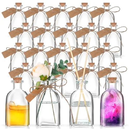 Glass Potion Bottles with Cork Stoppers Empty Jars