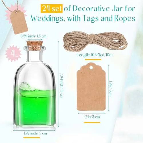 Glass Potion Bottles with Cork Stoppers Empty Jars view 2
