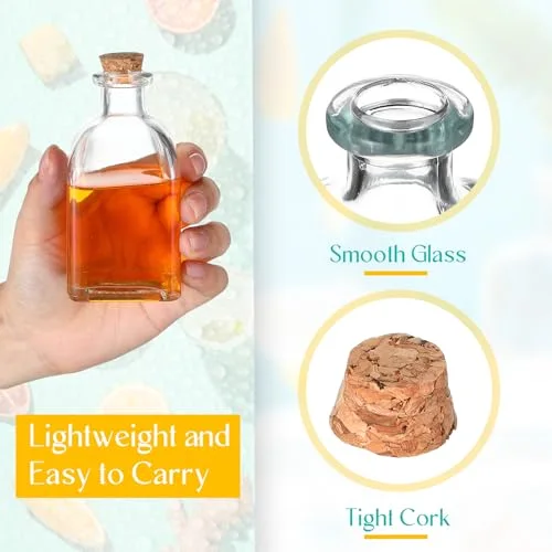 Glass Potion Bottles with Cork Stoppers Empty Jars view 3