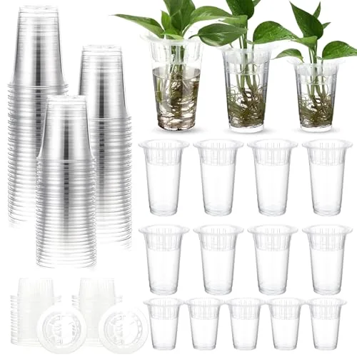 Plastic Plant Propagation Station Desktop Terrariums Plant Tabletop Vase with Hydroponic Baskets for Indoor Home Office Desktop Decor (4.25'',4.57'',5.47'')