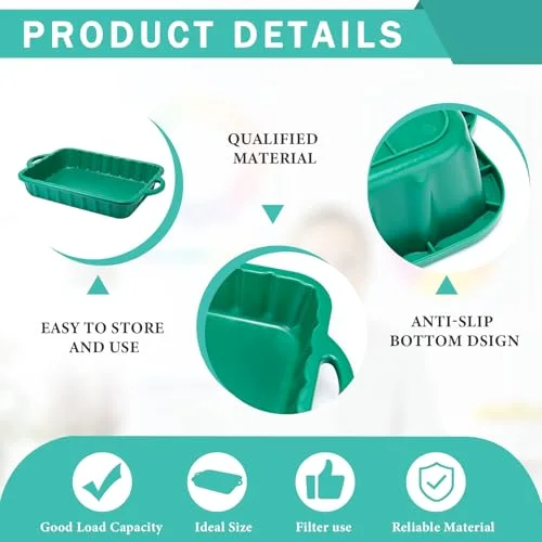 19.7 x 15.4 x Oil Drain Pans Oil Drip Tray Automotive Catch Pan 2 Gallon Square Container for Under Car to Keep Floor Clean view 3
