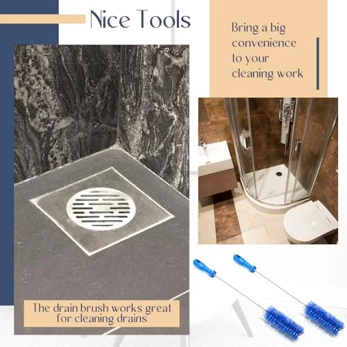 Drain Brush Pipe Cleaning Tube Brushes Plastic Shower Pipe Flexible Cleaning Tool (,19.7 x) view 10