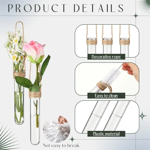 Plastic Hanging Propagation Tubes Propagation Station Vases Wall Hanging Plant Vase for Planters Hydroponic Office Garden Flowers Decor Lover Gift ( Color) view 9