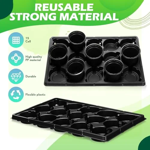 15 Cell Round Nursery Pots Trays Thickened Durable Seedling Pots Carrying Trays for Holding Nursery Pot view 4