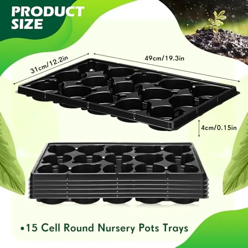 15 Cell Round Nursery Pots Trays Thickened Durable Seedling Pots Carrying Trays for Holding Nursery Pot view 7