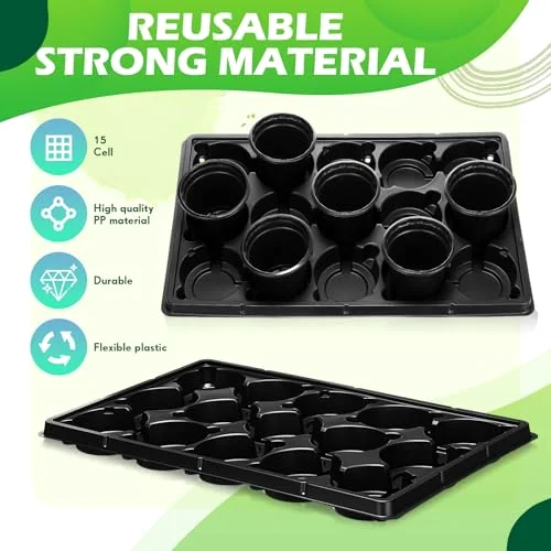 15 Cell Round Nursery Pots Trays Thickened Durable Seedling Pots Carrying Trays for Holding Nursery Pot view 9