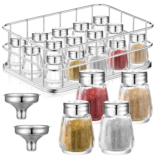 Mini Salt and Pepper Shakers with Rack and Funnel view 6