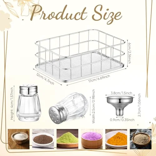 Mini Salt and Pepper Shakers with Rack and Funnel view 7