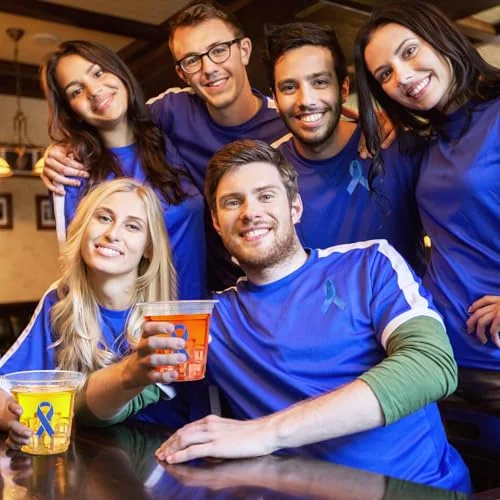 Colon Cancer Awareness Cups Bulk Prostate Cancer Awareness Product Inspirational Colon Cancers Gifts Ribbon Disposable Prevention Party Cups for Survivor Fighter view 5