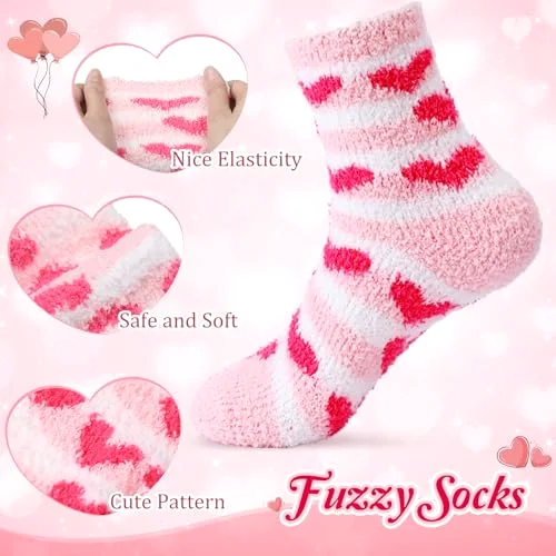 Valentines Day Mug Gift Set Include Valentines Coffee Mugs Fuzzy Socks Gift Bags and Ribbons DIY Mug Gift for Women Birthday Anniversary Wedding (non-microwavable) view 5