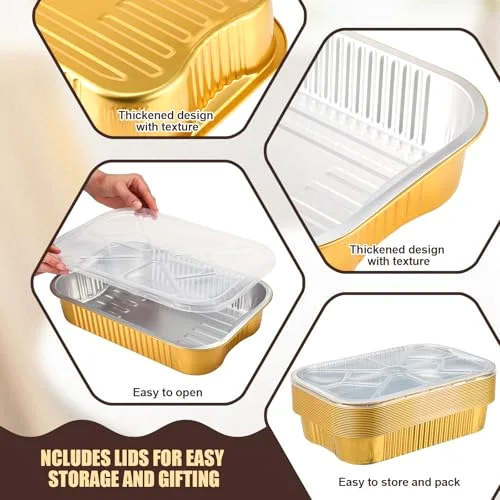 Heavy Duty Aluminum Foil Pans with Lids 9x13 view 4