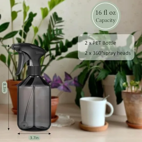 Spray Bottle Plastic Spray Bottles for Cleaning 360° Upside Down Sprayer Bottles for Cleaning Solutions, Durable Nozzle W/fine Mist and Stream Setting() view 7