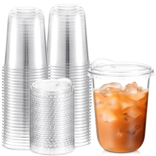 Round Bottom Plastic Cups with Lids Togo view 6