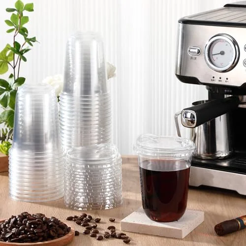 Round Bottom Plastic Cups with Lids Togo view 7