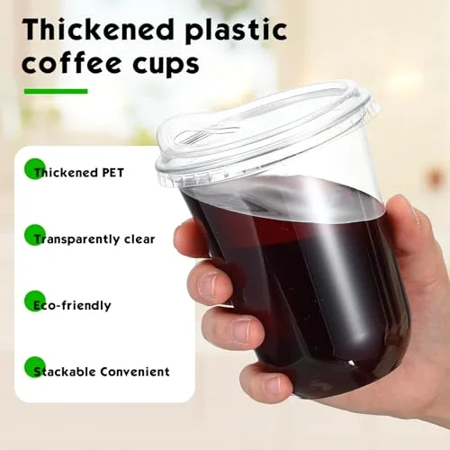 Round Bottom Plastic Cups with Lids Togo view 9