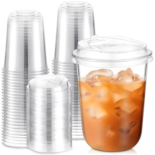 Disposable Iced Plastic Cups with Lids