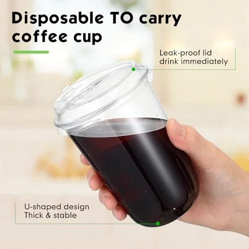 Disposable Iced Plastic Cups with Lids view 4