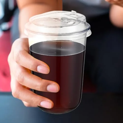 Disposable Iced Plastic Cups with Lids view 5