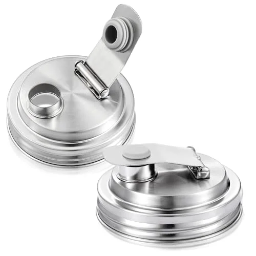 Stainless Steel Mason Jar Pour Spout Lid for Wide Mouth Mason Jars Rust Proof Leak Proof Seal Cover fit Home Tea, Milk, Juice Drinks Airtight Turns your Container into Pitcher view 6