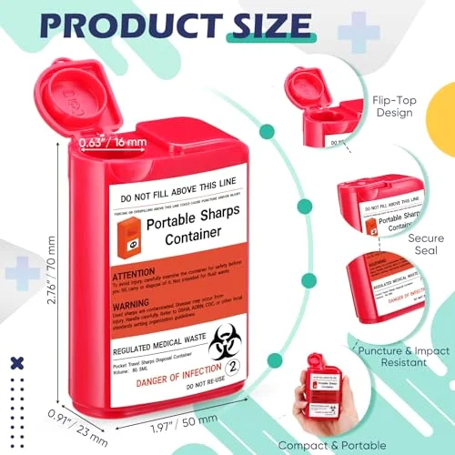 Pocket Travel Sharps Disposal Container Small view 2