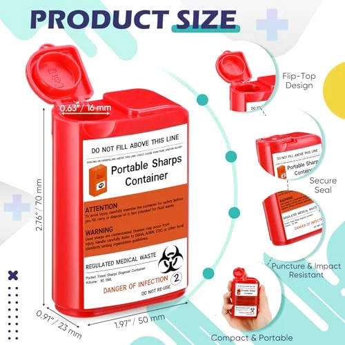 Pocket Travel Sharps Disposal Container Small view 2