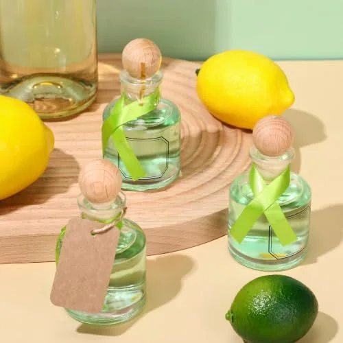 / Liquor Bottles Empty for Drinks Mini Tequila Shot Bottles with Cork Lids Ribbon Reusable Glass Bottle for Weddings Party Favors DIY Crafts(/) view 5