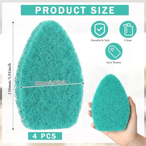 Tub Tile Scrubber Cleaning Brush Pads (Without Handle) Compatible with Qaestfy Non-Scratch Scouring Pads Scrub Brush for Shower Bathroom Buildup Toilet Wall Floor () view 7