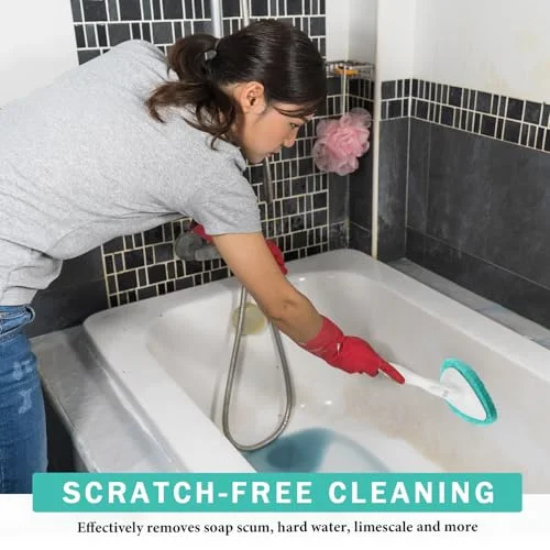 Tub Tile Scrubber Cleaning Brush Pads (Without Handle) Compatible with Qaestfy Non-Scratch Scouring Pads Scrub Brush for Shower Bathroom Buildup Toilet Wall Floor () view 8