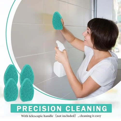 Tub Tile Scrubber Cleaning Brush Pads (Without Handle) Compatible with Qaestfy Non-Scratch Scouring Pads Scrub Brush for Shower Bathroom Buildup Toilet Wall Floor () view 10