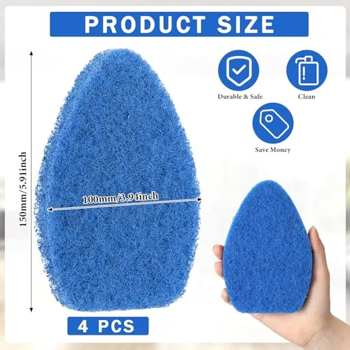 Tub Tile Scrubber Cleaning Brush Pads (Without Handle) Compatible with Qaestfy Non-Scratch Scouring Pads Scrub Brush for Shower Bathroom Buildup Toilet Wall Floor () view 2