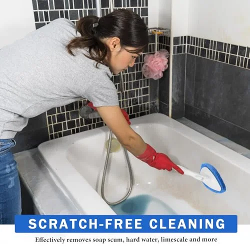 Tub Tile Scrubber Cleaning Brush Pads (Without Handle) Compatible with Qaestfy Non-Scratch Scouring Pads Scrub Brush for Shower Bathroom Buildup Toilet Wall Floor () view 3