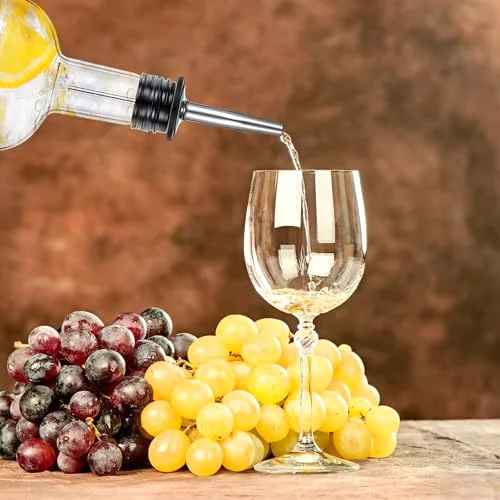 Glass Syrup Bottle for Coffee Bar Glass Liquor Bottle Long Neck Bottles Pour Bottles with Pourer & Caps for Liquor Wine Juice Snowcone Syrup view 8