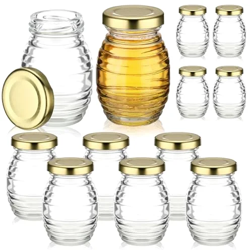Mini Honey Jars Party Favors, Small Glass Honey Jar with Lids Empty Glass Jars for Baby Shower Wedding Bridal Shower and Birthday Party Favors view 6