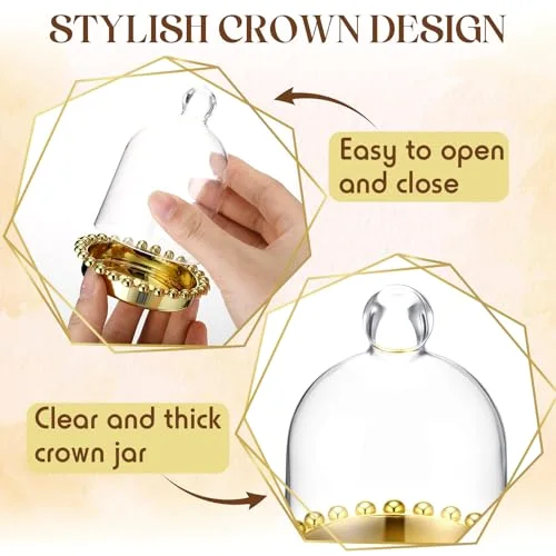 4" Crown Candy Jars with Dome for Party Favors view 3