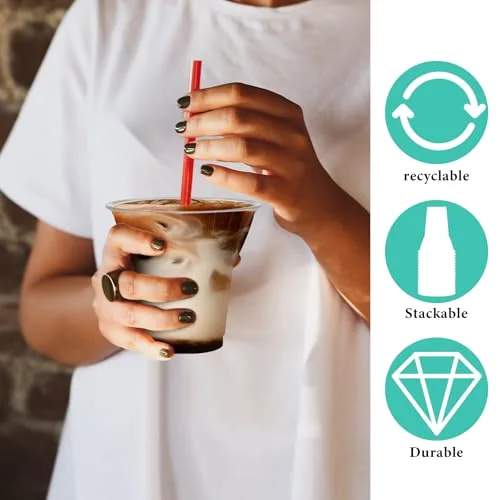 Plastic Parfait Cups Root Beer Float Cups Peanut Buster Parfait Glasses Classic Disposable Crystal Milkshake Mugs for Sundae Yogurt Ice Cream Christmas Party Drinks () view 8