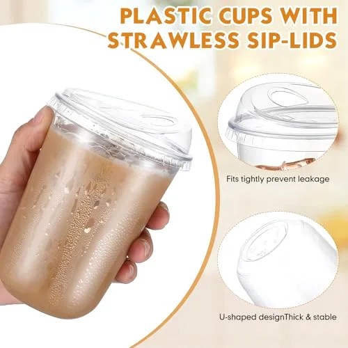 Plastic Cups with Sip Lids Disposable Cups view 9