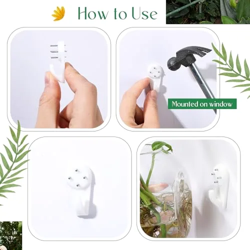 Glass Wall Hanging Vase Indoor Propagation Planter with Hanging Suction Cup and Plastic Invisible Traceless Hanger for Hydroponic Flower Succulent Spring Summer Wedding Wall Mount Decor view 3