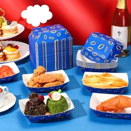 Video Game Party Favors Paper Food Trays Boat 2lb with Ring Print Themed Disposable Nacho Trays Video Game Kraft Paper Boat for Christmas Tacos Concession for Birthday Party view 5