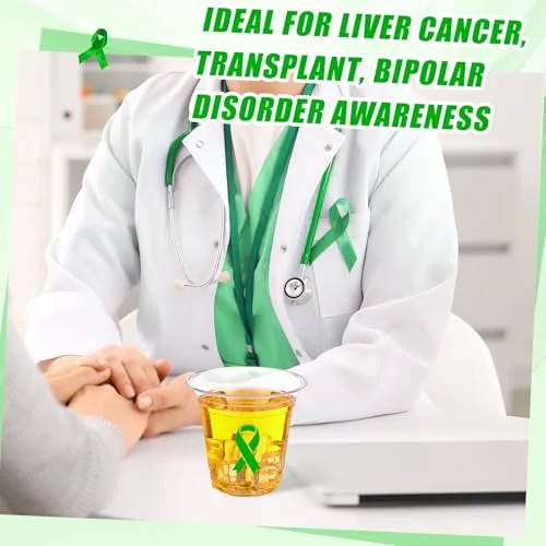 Mental Health Awareness Items Ribbon Plastic Cups Bulk Ribbon Disposable Cups for Survivor Fighter Fundraiser Month view 5