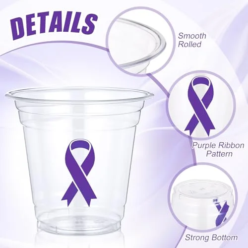 Ribbon Cups Cancer Awareness Epilepsy Pancreatic Cancer Ribbon Domestic Violence Awareness Alzheimers for Party Decorations Supplies view 3